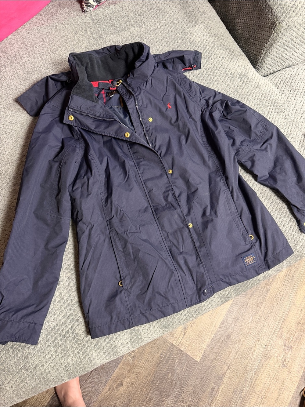 Joules Navy Lightweight Utility Jacket with Gold Hardware